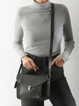 Cross Body Tas La Suite 1960 Leder Paul marius Groen la suite 1960 GEORG960-vue-porte